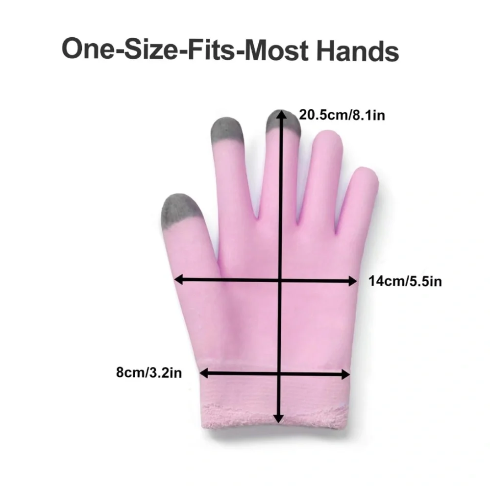 Pink Touchscreen Silicone Moisturizing Gloves